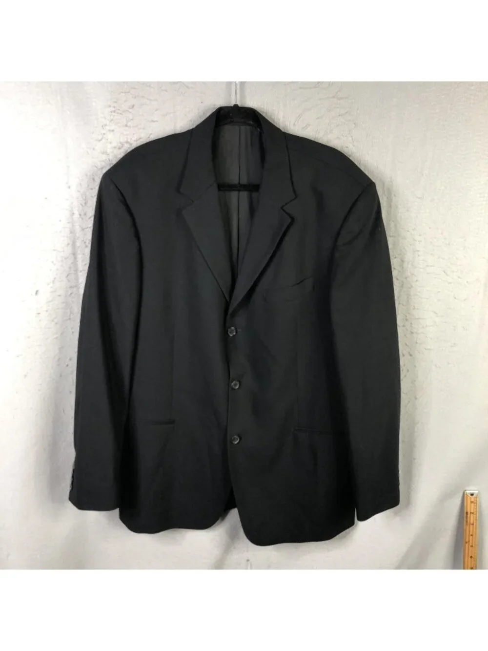 Hugo Boss Blazer Mens 44R Black Virgin Wool Suit Jacket 3 Button USA Business